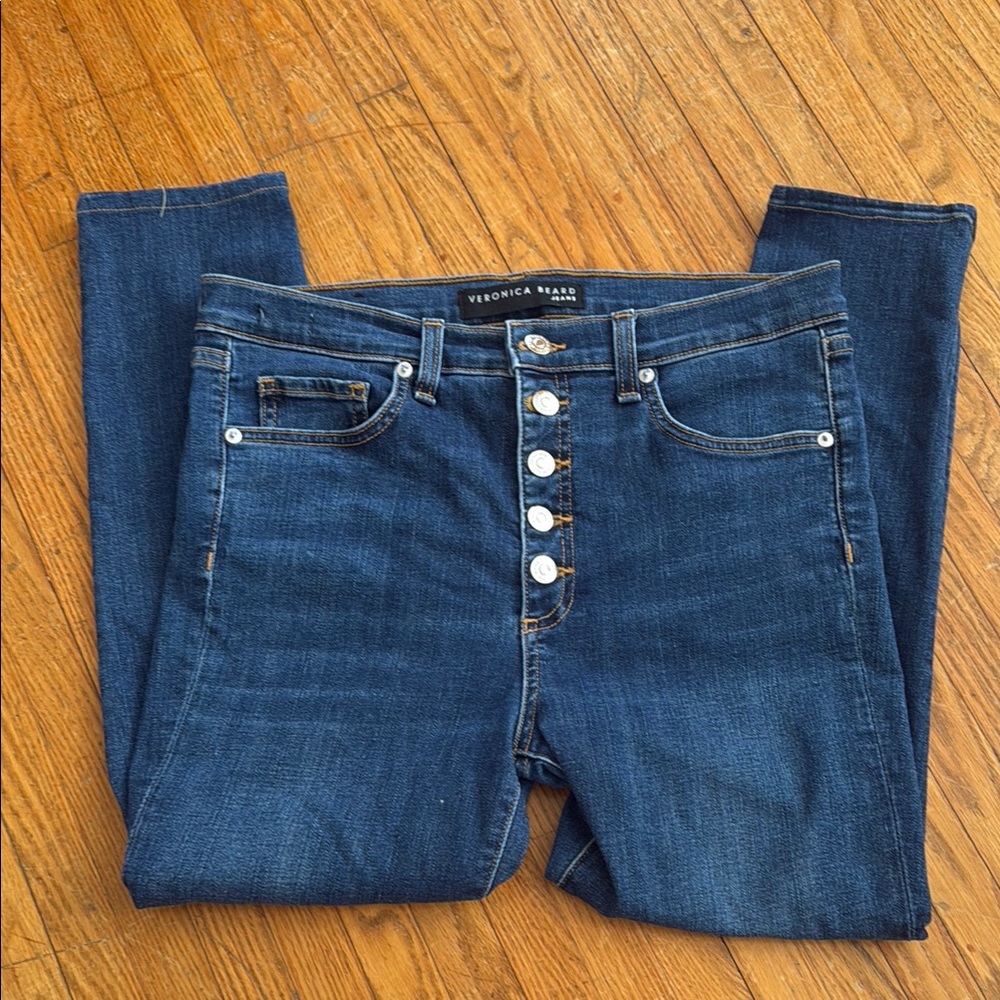 Veronica Beard Debbie 10” Skinny Blue Denim Jeans
Size 30